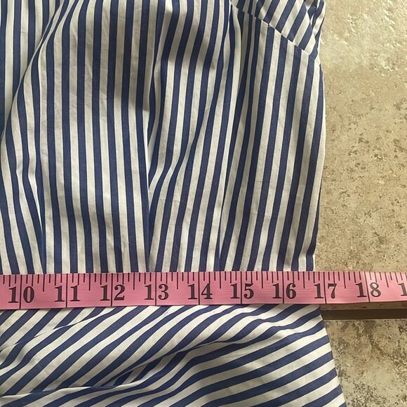 Veronica Beard Bell Bottom Ruched Striped Shirtdress - Picture 11 of 15